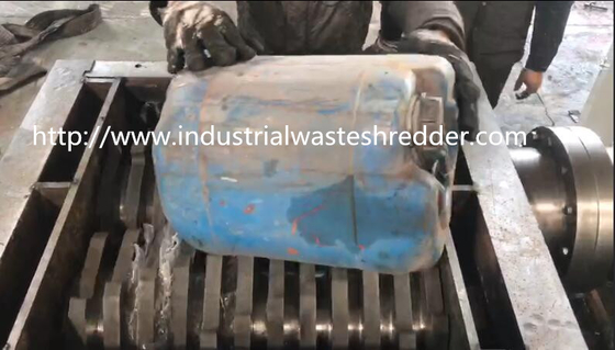 Waste Barrel Drum Shredder Machine Custom Made Steel Blade With Double Motors