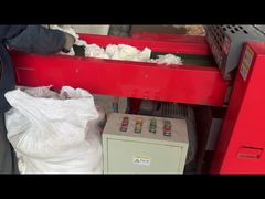 Test run of pure cotton shredding machine using 800F 3mm sieve.