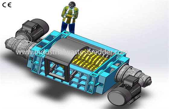 Space Saving Scrap Wood Shredder , Coarse Shredding Wood Recycling Machine