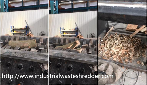 Heavy Duty 2 Shaft Shredder , Scrap Waste Wood Shredder Machine Low Noise