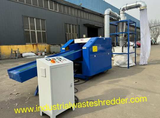 Industrail Waste Fabric Scraps Grinder Machine With Blower Discharge Size Waste Blanket Shredder With CE