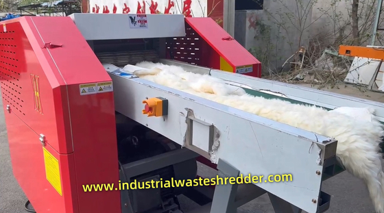 Disposal Skin Fleece Shredder 22KW Cutting Motor 8P Dry Animal Sheep Wool Crusher Machine For Pellets